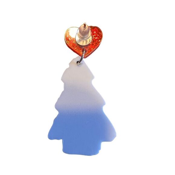 Little Debbie Christmas tree snack earrings holidays hearts dangling - Picture 4 of 5